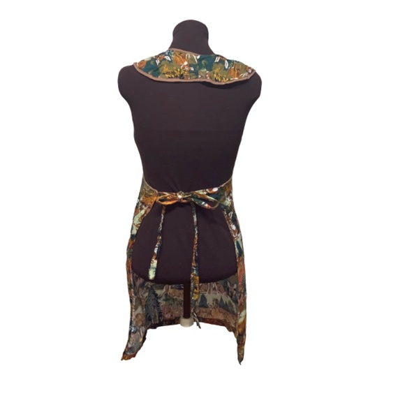 Pre-owned Vintage Deer & Forest Fabric Women’s Classic Kitchen Apron - Picture 5 of 7